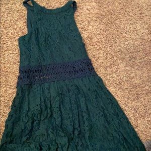 Halter lace green dress